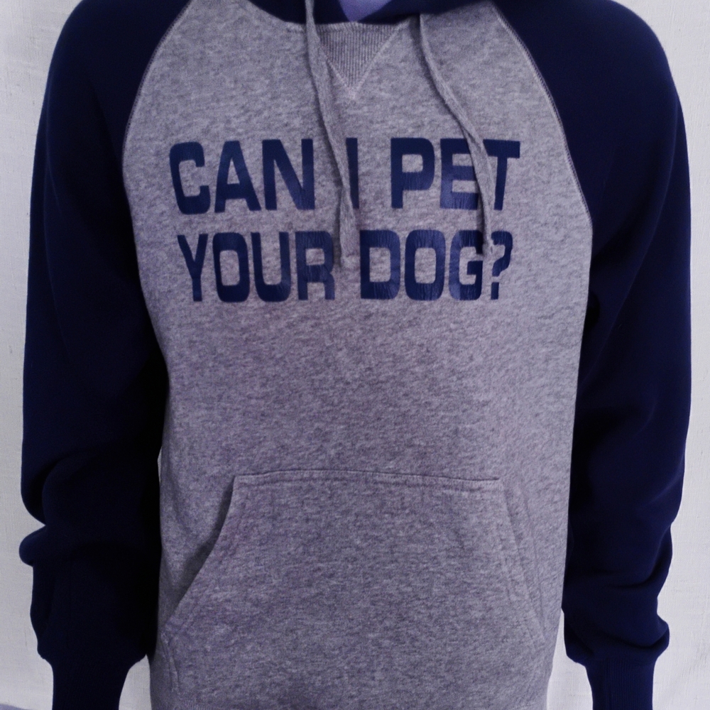 Sport-Tek Hoodie Men's Large Gray Navy Blue Dog Lover